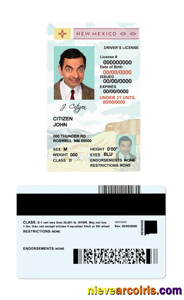 New Mexico U21 driving license